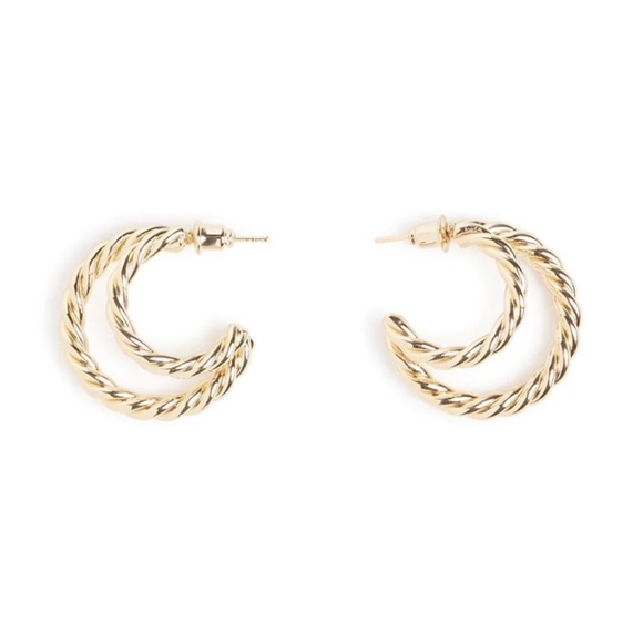 RENDOR victoria twisted double hoops GOLDPLATED - Picture 4 of 8